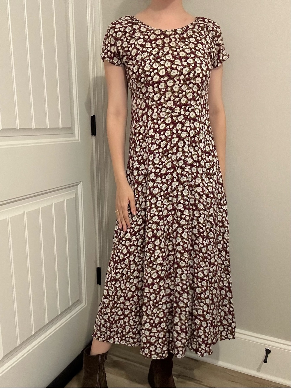 Vintage All That Jazz Maxi Dress Floral Whimsigoth 90s Red Size Extra Small